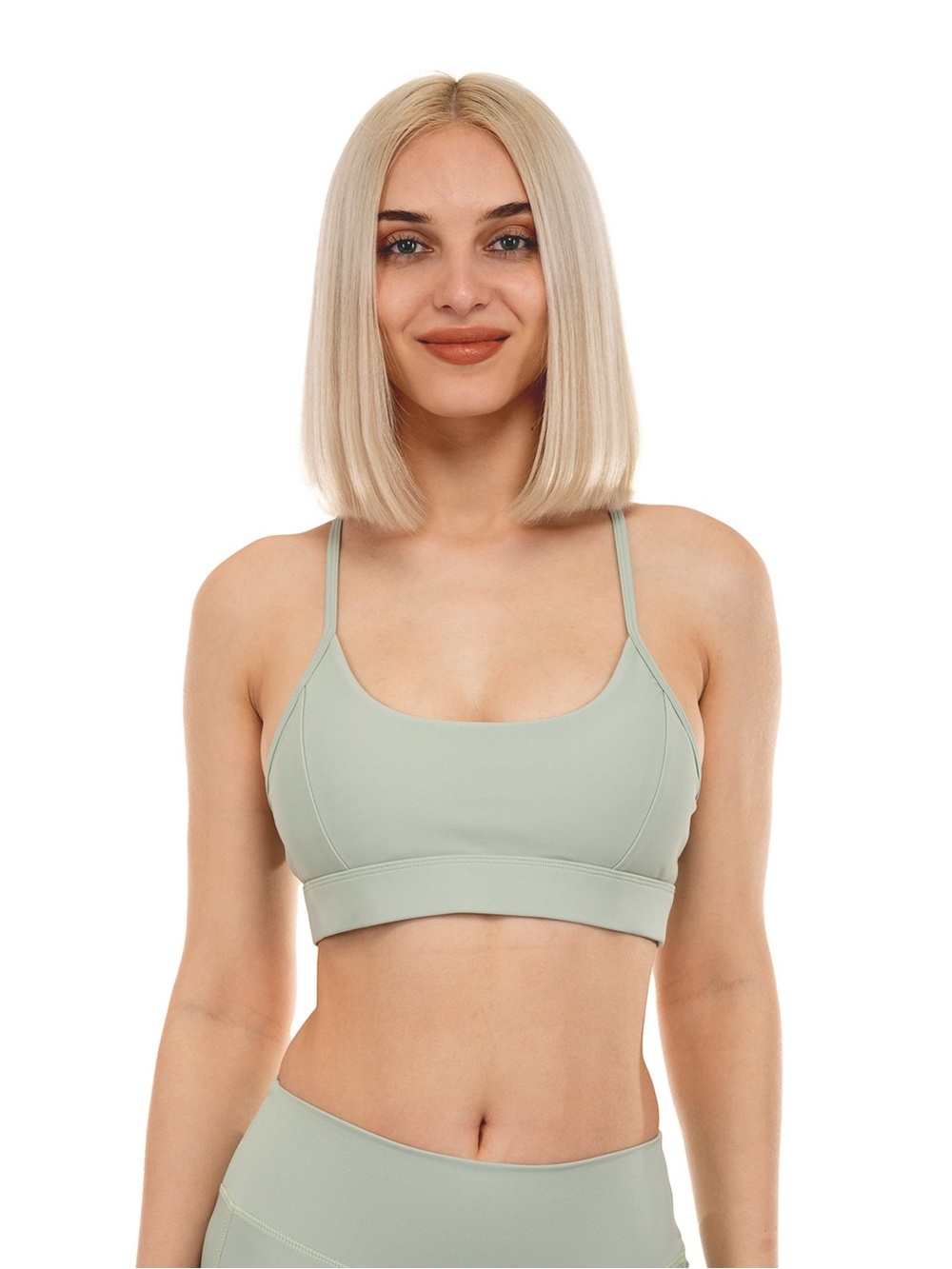 Y-Back Sports Bra - Sage Green, Sustainable Activewear - Recycled Fabric
